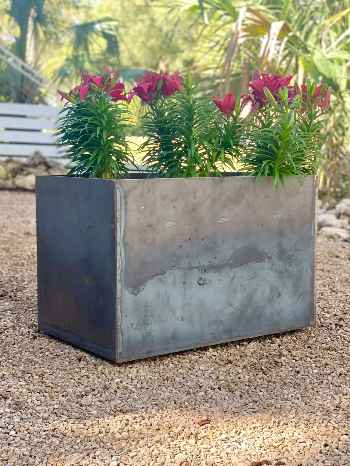Corten Steel Planter Box 24X16X16 With Shelf